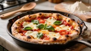 Easy pan pizza with premade store bought dough recipe.jpg