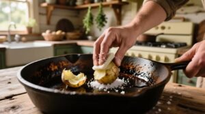 Eco friendly cast iron cleaning with potato skins.jpg