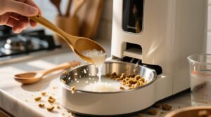 Eco friendly cleaning remove dried kibble with rice water.jpg