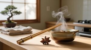 Eco friendly cleaning sanitize bamboo chopsticks with star anise steam.jpg