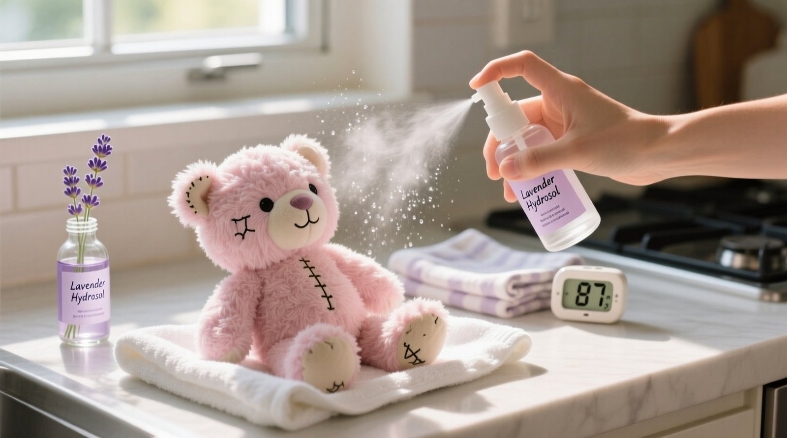 Eco friendly cleaning sanitize plush toys with lavender hydrosol.jpg