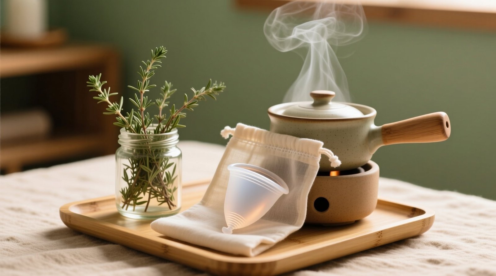 Eco friendly cleaning thyme steam for menstrual pouches.jpg