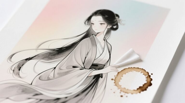 Eco friendly coffee ring removal for anime prints.jpg