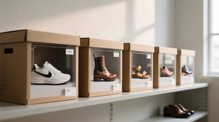 Find your shoes by putting pictures on storage boxes a textile safe space smart system.jpg