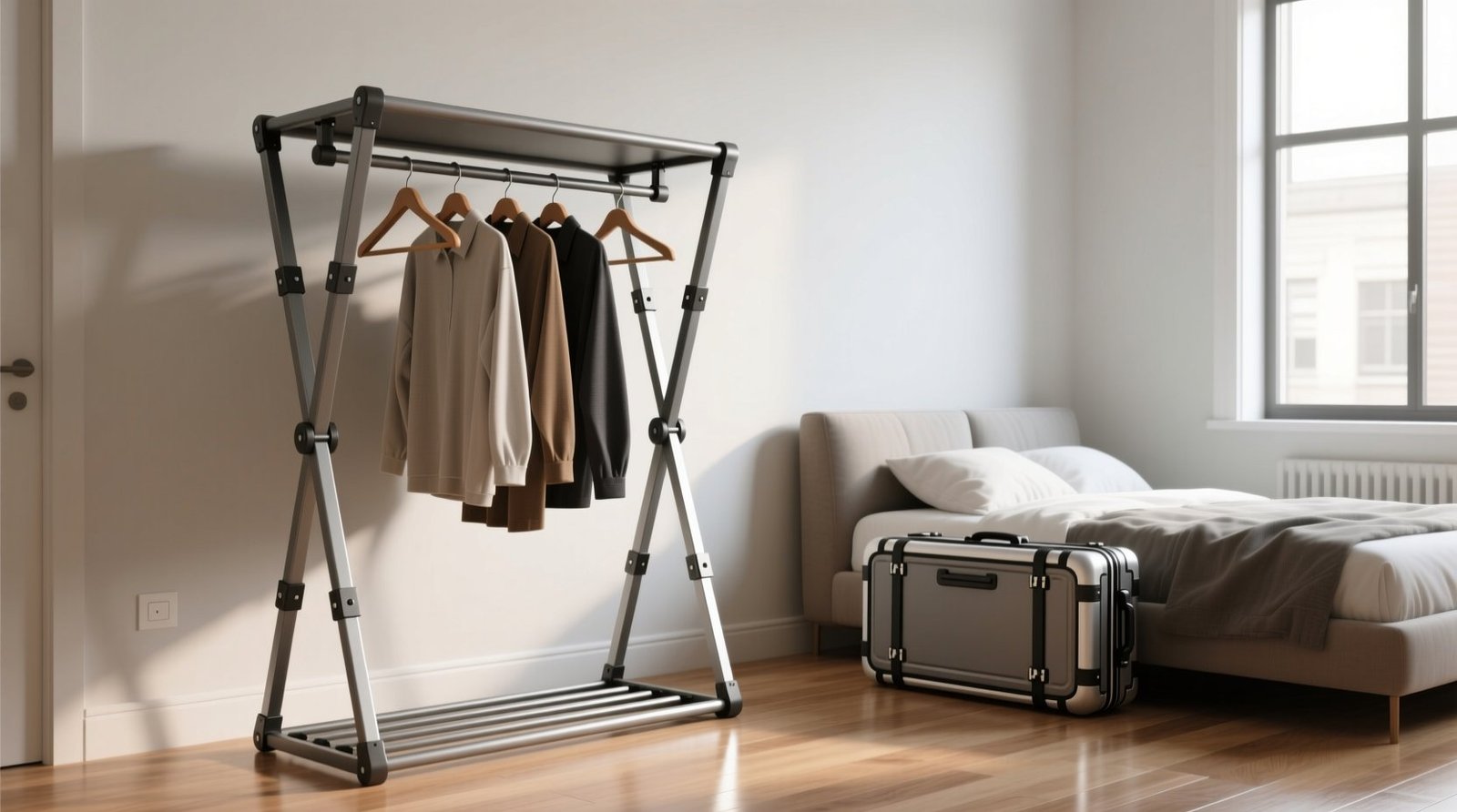 Foldable garment rack worth it for renters.jpg