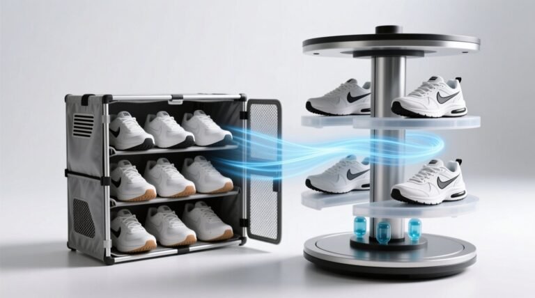 Foldable rack vs carousel which keeps sneakers fresher.jpg