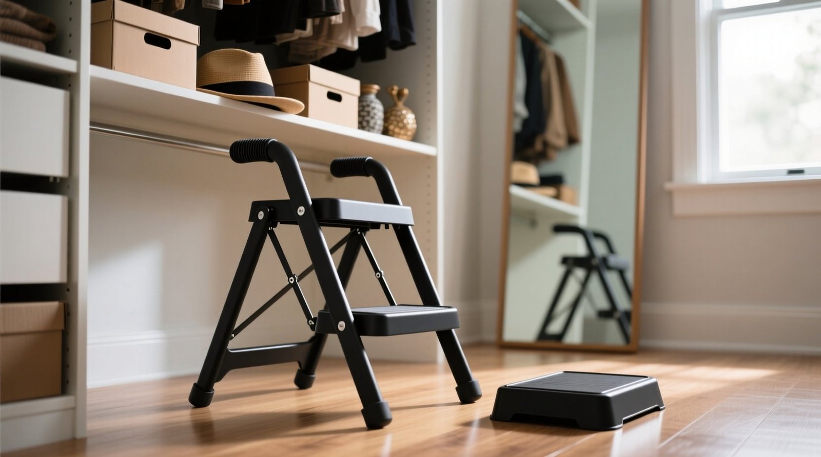 Foldable step stools closet organization tips.jpg
