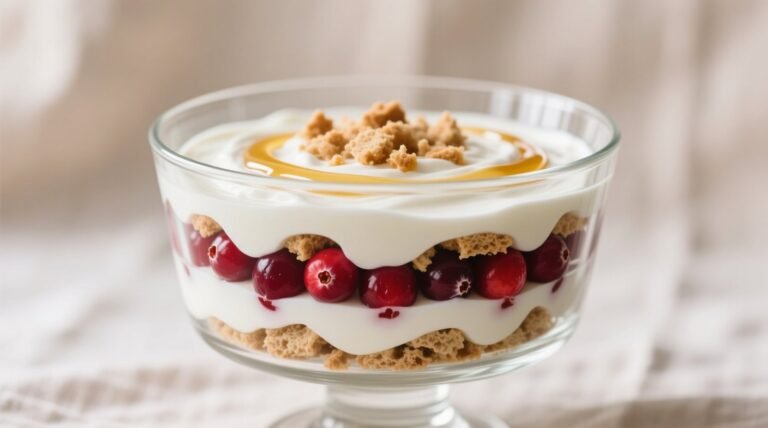 Gluten free 4 ingredient cranberry trifle recipe no flour no dairy.jpg