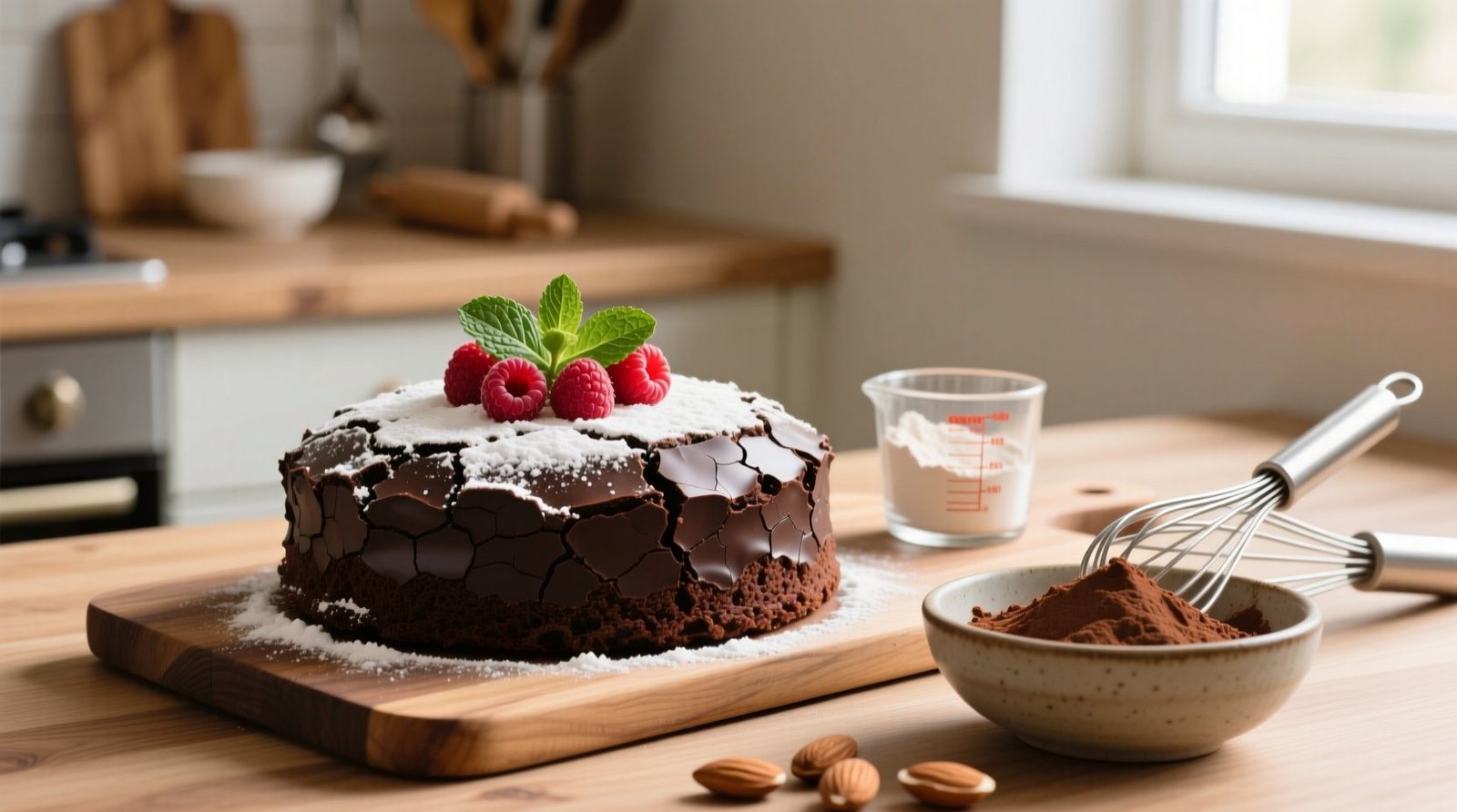 Gluten free chocolate cake quick recipe 30 min bake no gummy texture.jpg