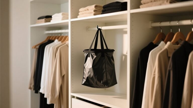 Hang a discard bag in your closet to regularly declut science backed system.jpg