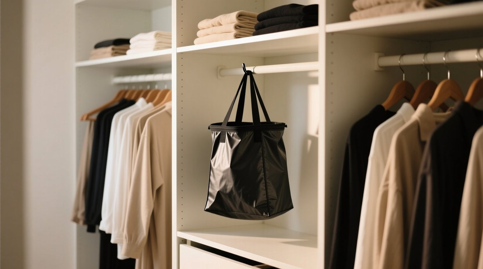 Hang a discard bag in your closet to regularly declut science backed system.jpg