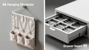 Hanging vs drawer jewelry organizer for chains.jpg
