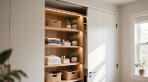 How to attach shelves to your closet door to save space.jpg