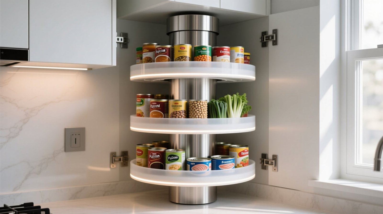 How to build a rotating shelf to keep canned goods at hand.jpg