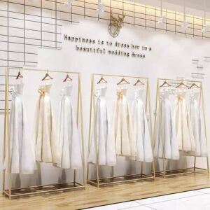 How to choose a clothes rack for clothing store golden finish.jpg