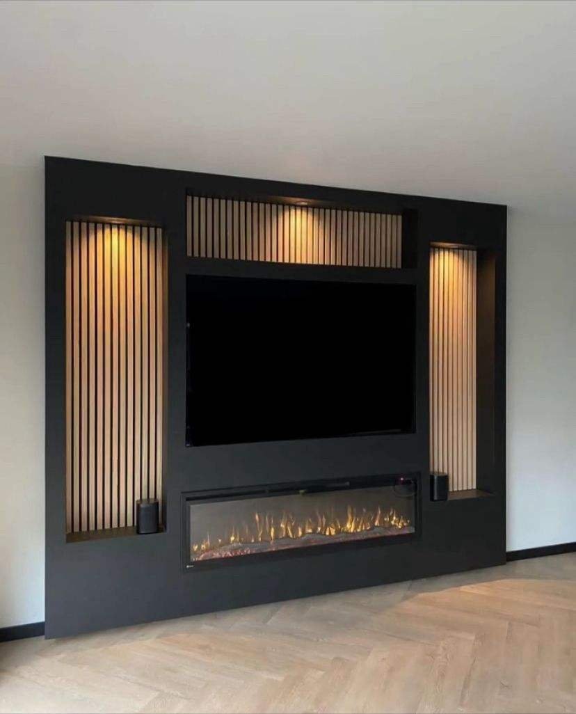 How to choose a media wall unit with fireplace for 86 in tv.jpg