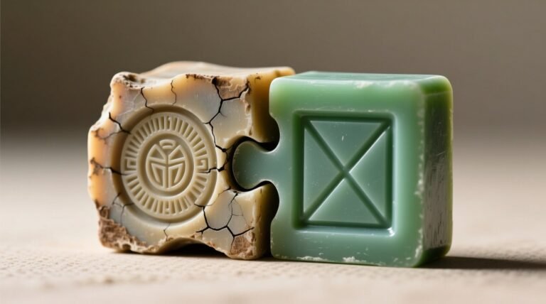 How to combine old and new bars of soap easily with a notching.jpg