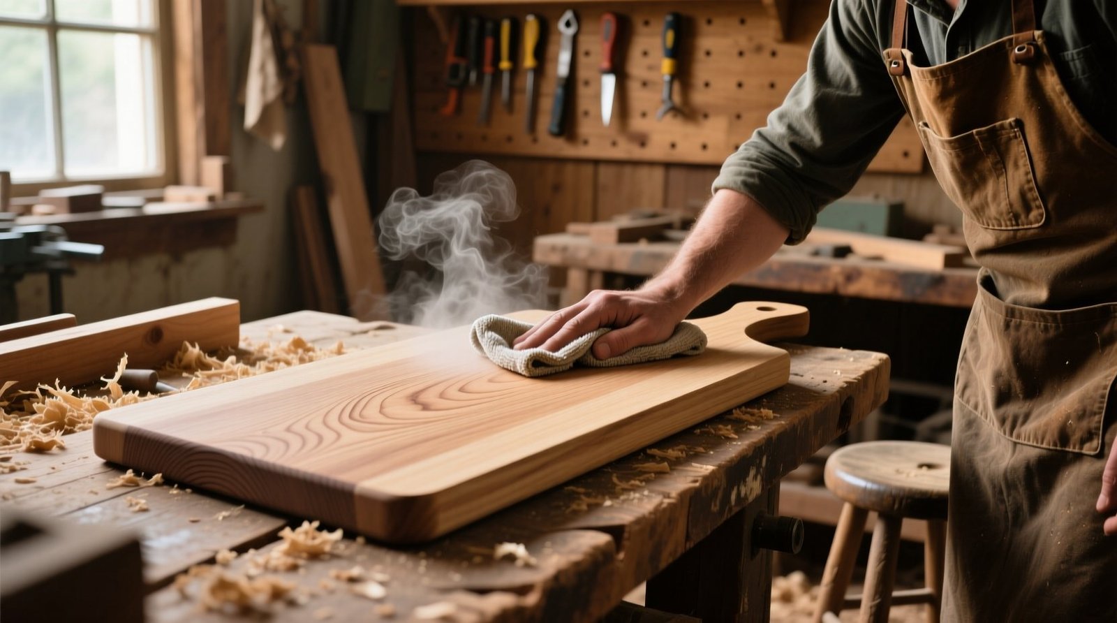 How to Fix a Warped Wood Cutting Board with a Damp Cloth and a Heavy Object