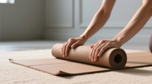 How to fold yoga mats vertically in closets.jpg