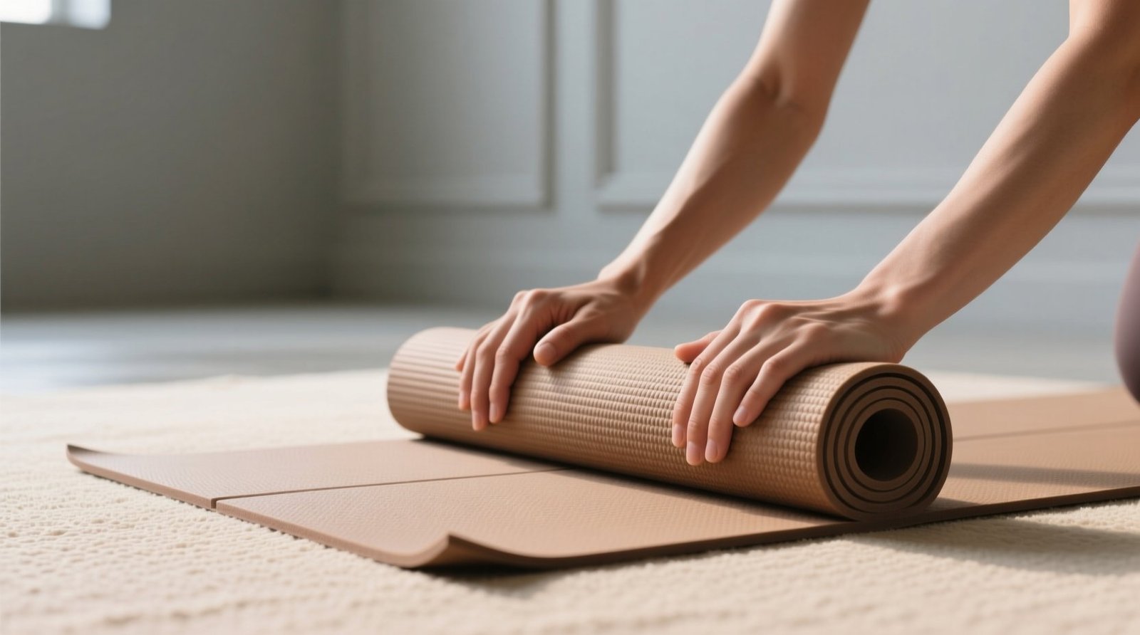How to fold yoga mats vertically in closets.jpg
