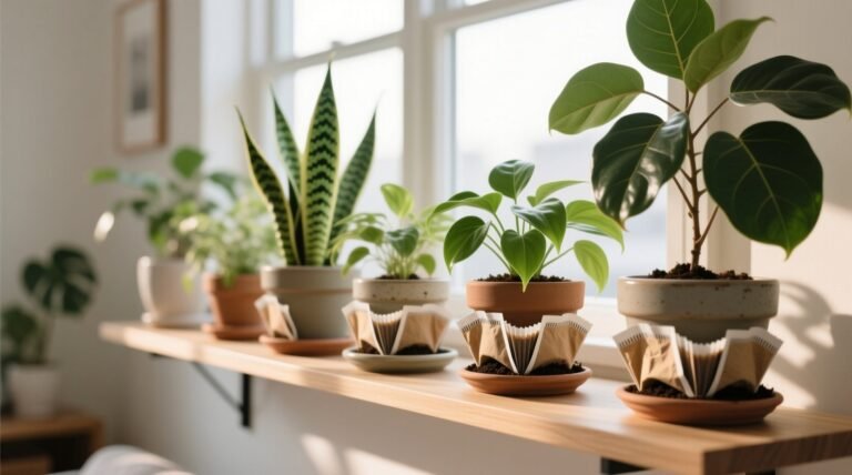 How to keep houseplants from leaking dirt with coffee filters.jpg