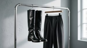 How to keep tall boots from flopping over with slacks hangers.jpg