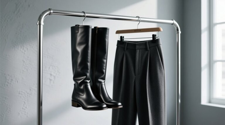 How to keep tall boots from flopping over with slacks hangers.jpg