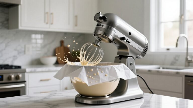 How to keep your hand mixer from making a mess with wax paper.jpg