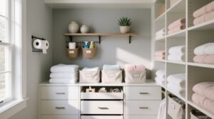 How to organize linen closet bhg walmart storage solutions.jpg