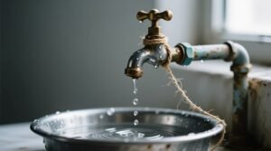 How to quiet a leaky faucet with string temporary fix.jpg