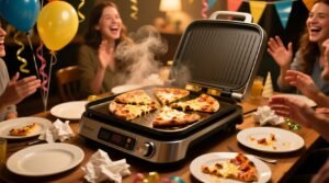 How to reheat pizza at a party using an electric griddle.jpg