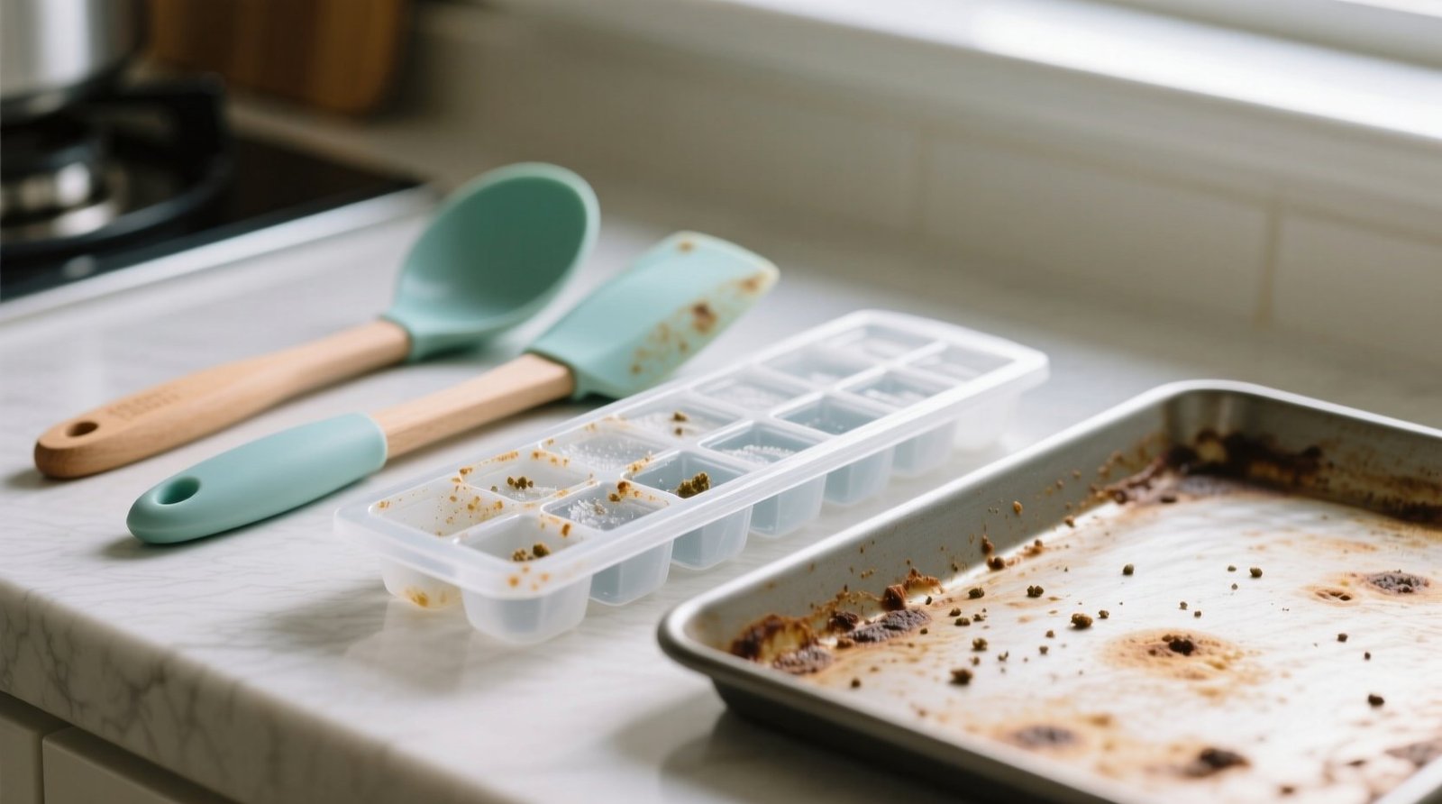 How to remove smells from silicone spatulas ice cube trays baking trays.jpg