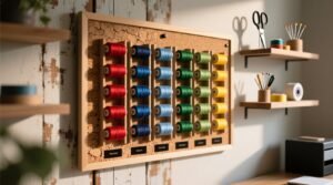 How to repurpose a cork bulletin board into a thread organizer.jpg