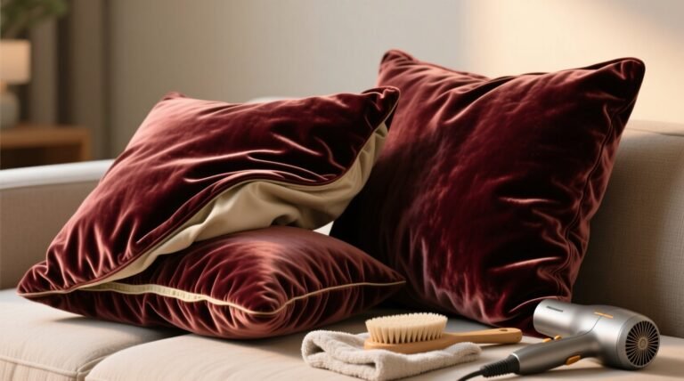 How to revive flattened velvet cushion covers.jpg