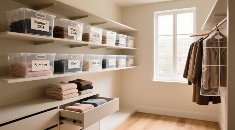 How to store clothes seasonally to de clutter packed closets.jpg
