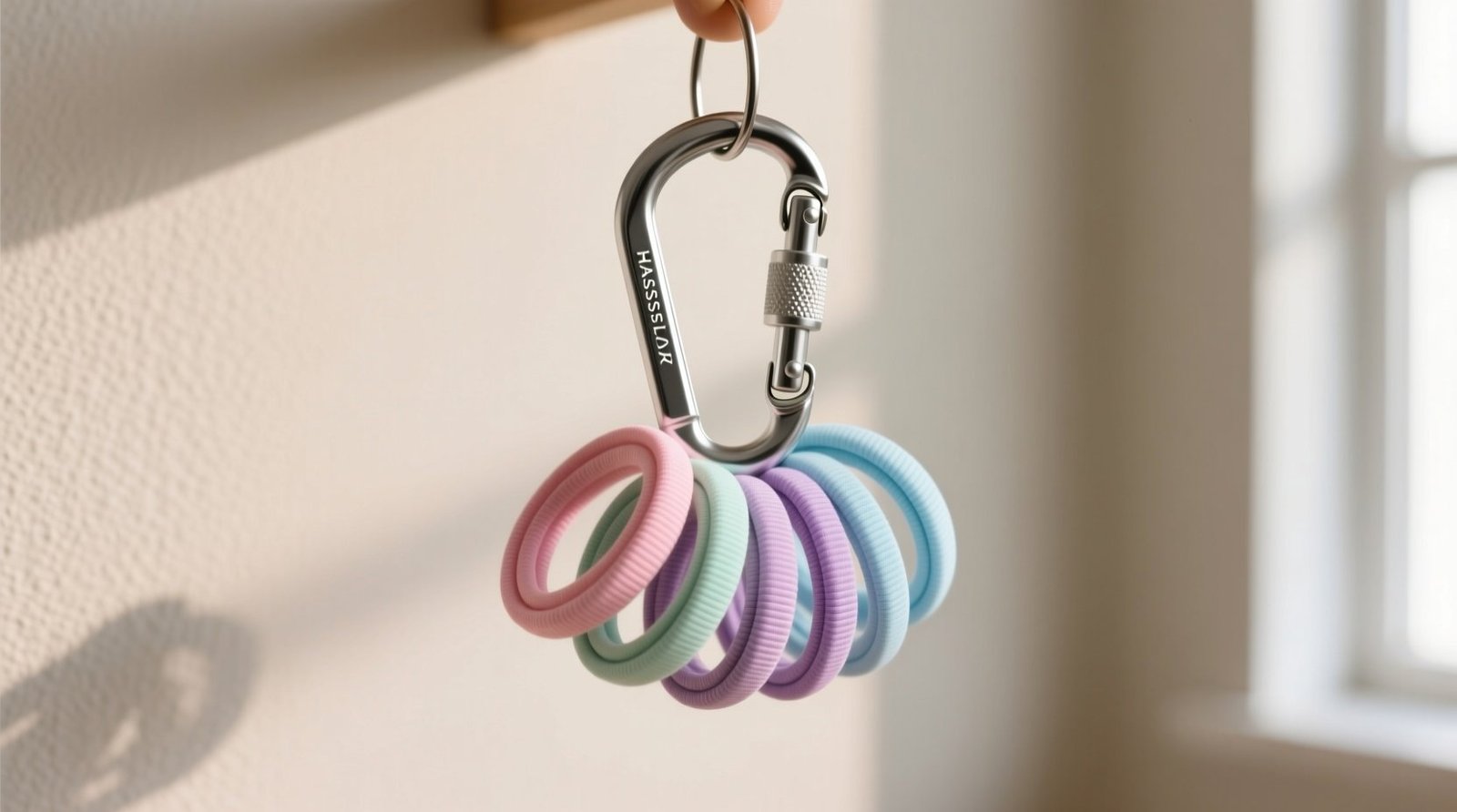 How to store hair ties on a carabiner a pro organizers system.jpg
