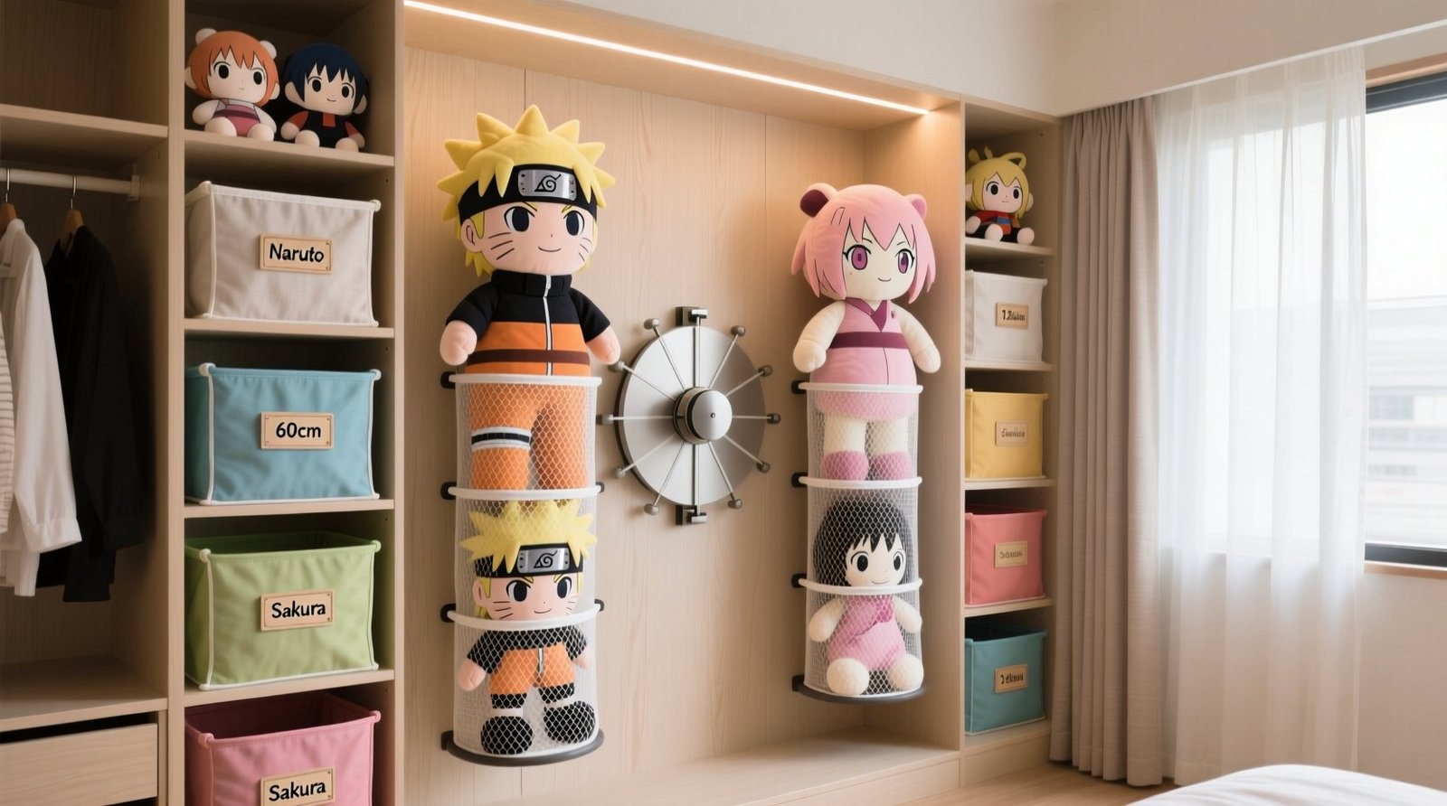 How to store oversized anime plushies in closets.jpg