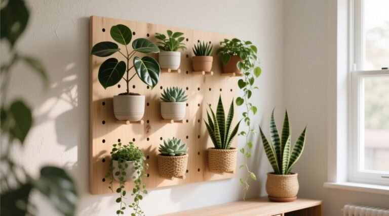 How to store plants on pegboard to save floor space safely.jpg