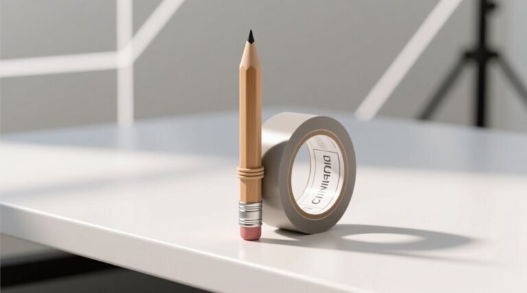 How to store small rolls of duct tape anywhere with a pencil.jpg