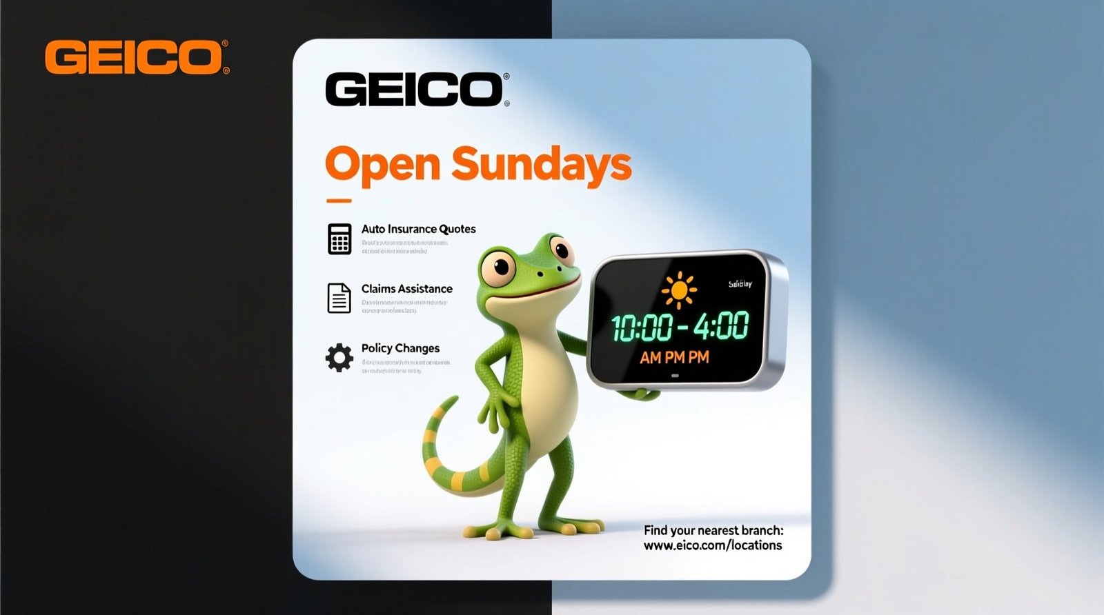 Is geico open on sunday branch service guide.jpg