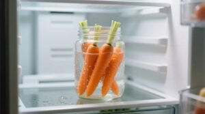 Keep baby carrots in water in the fridge for easy peel freshness.jpg