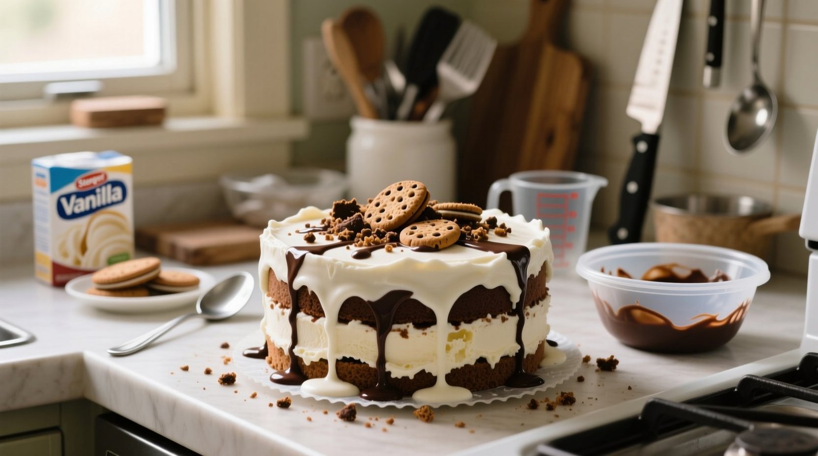 Make a Cheap Ice Cream Cake in Five Minutes: Science-Backed Method