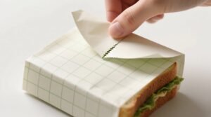Make an easy peel away wrapper for your sandwich with parchment paper.jpg