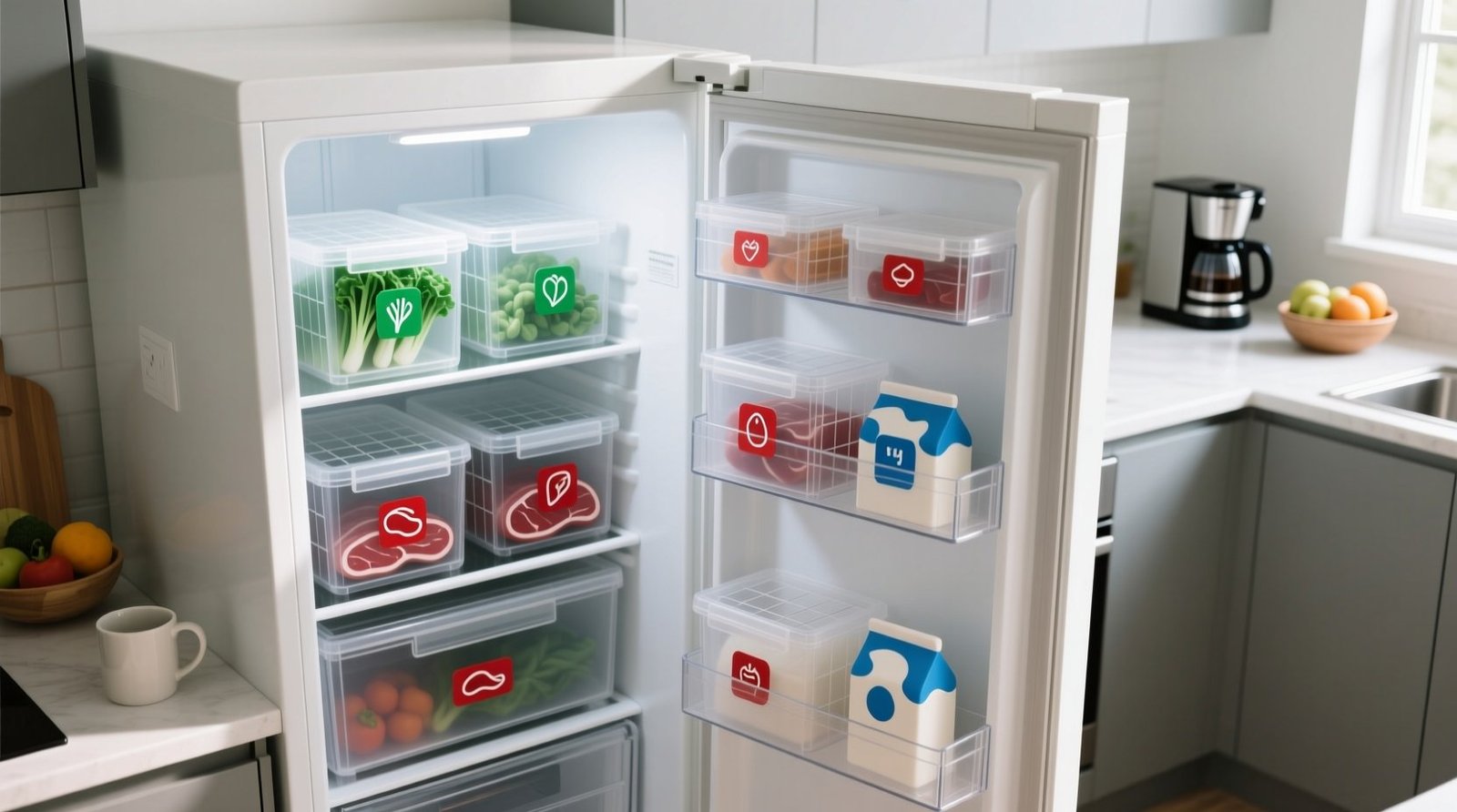 Make fridge items easier to find with boxes science backed system.jpg