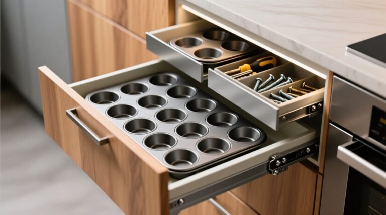 Make handy pull out hardware bins with muffin tins a tested tool free system.jpg