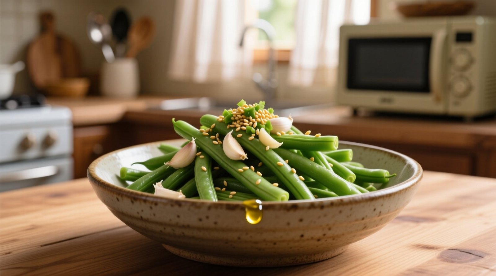 Microwave steamed garlic green beans science backed method.jpg