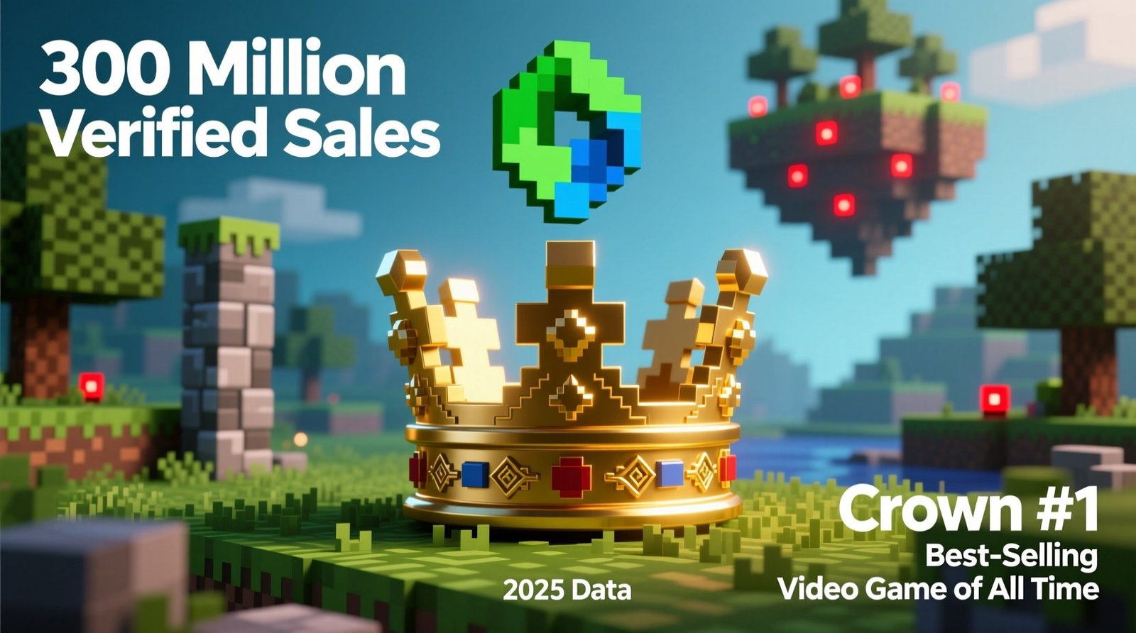 Minecraft 300 million verified sales crown 1 best selling video game of all time 2025 data.jpg