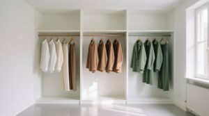 Minimalist closet organization 3 hangers zero labels.jpg
