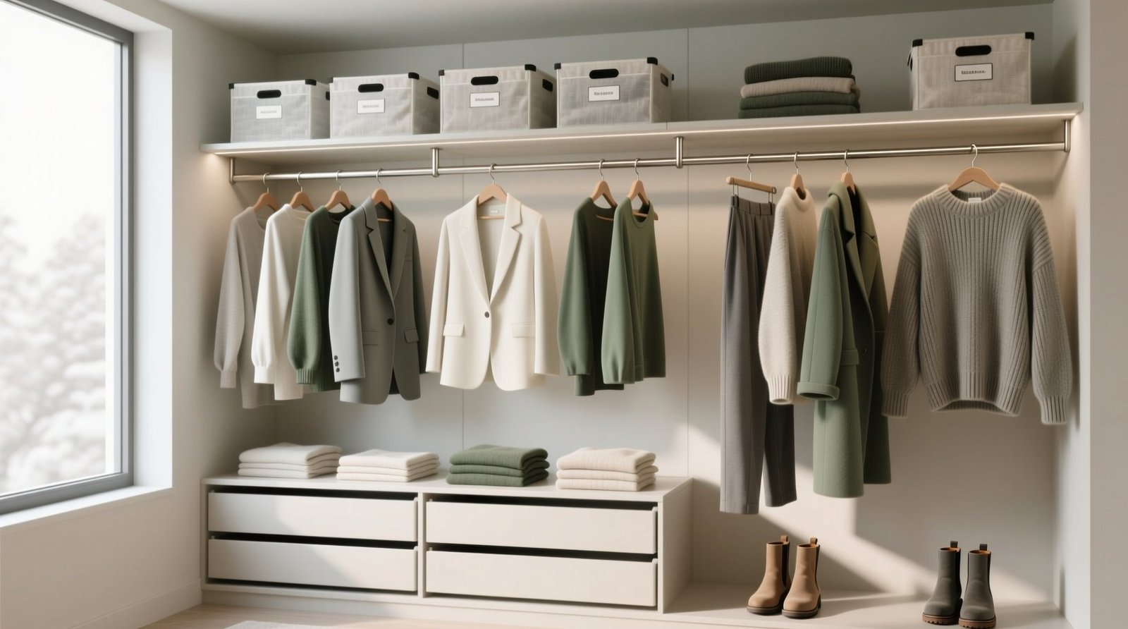 Minimalist closet organization under 30 items full seasonal range.jpg