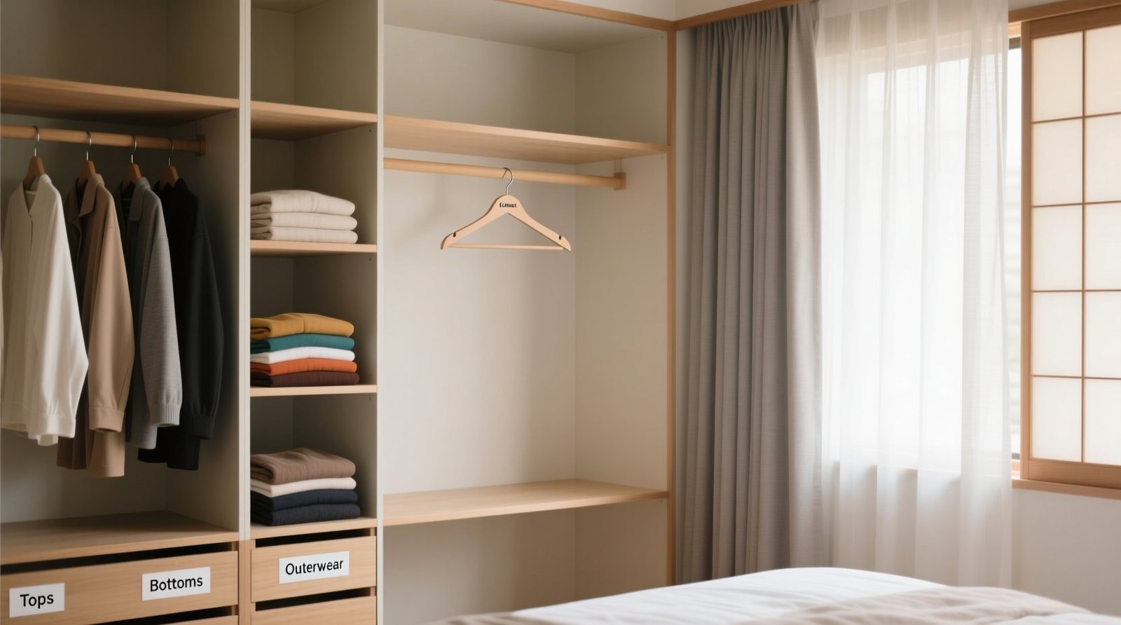 Minimalist closet organization with sentimental pieces.jpg